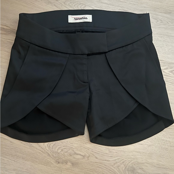 Nanushka Women’s Stretch Satiny Tulip Short Dress Shorts Black Sz Small - Picture 1 of 8